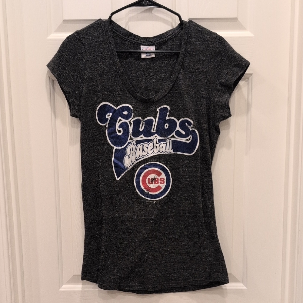 MLB Cubs Baseball Black Short Sleeve Tee